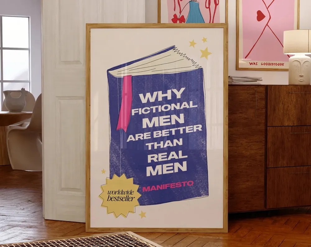 Book Art Poster, Y2K Eclectic Retro Decor