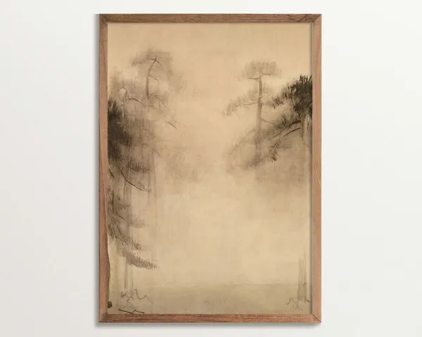 Pine Tree Sketch - Wabi Sabi Minimalist