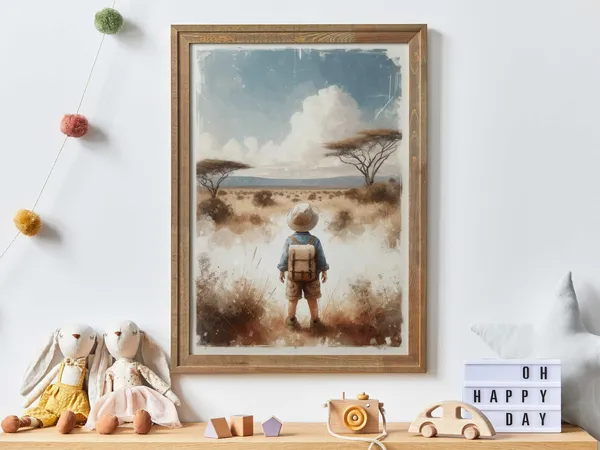 Safari Nursery Decor Boy Adventure Art Print