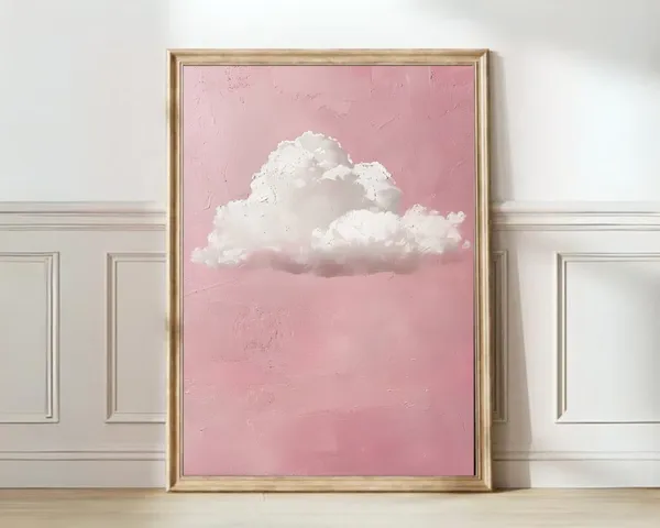 Cloud Print, Moody Pink Minimalist Art Print