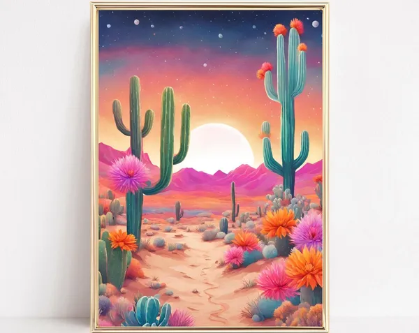 Cactus Botanical Retro Mexican Wall Art Print