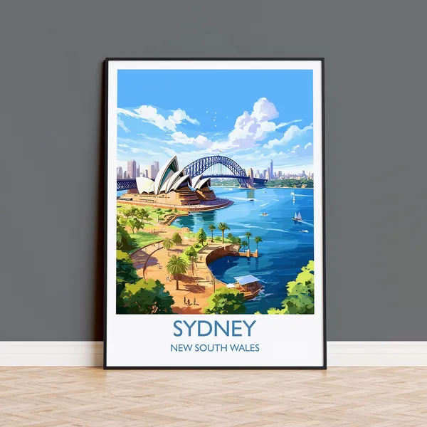 Sydney Travel Poster, New South Wales, Australia