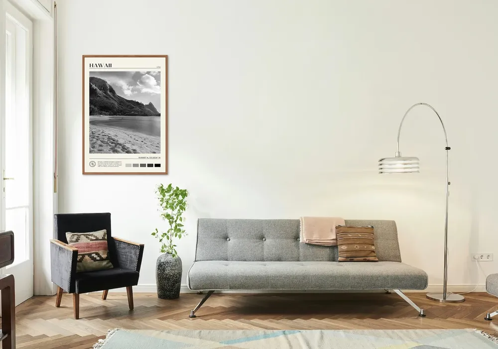 Hawaii Black And White Wall Art Print - Image 3