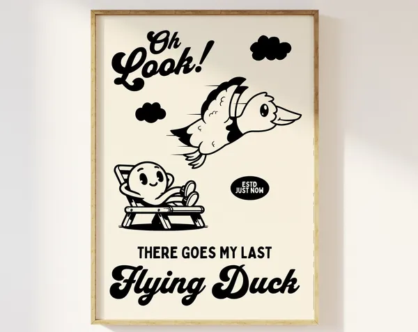 My Last Flying Duckfuck Retro Mascot Art Print