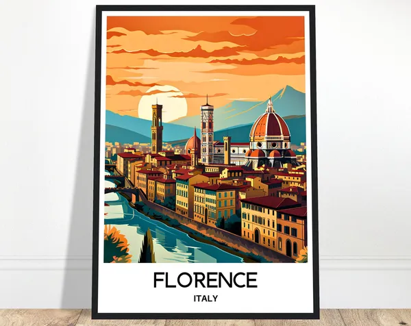 Florence Vintage Travel Poster, Italy Wall Art