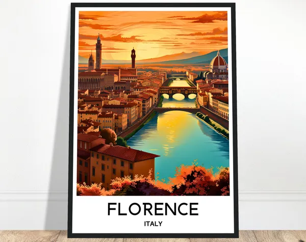 Florence Vintage Travel Poster, Italy Wall Art Print