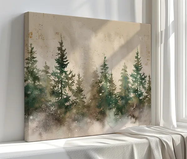 Pine Forest Art Print, Nature Landscape Decor