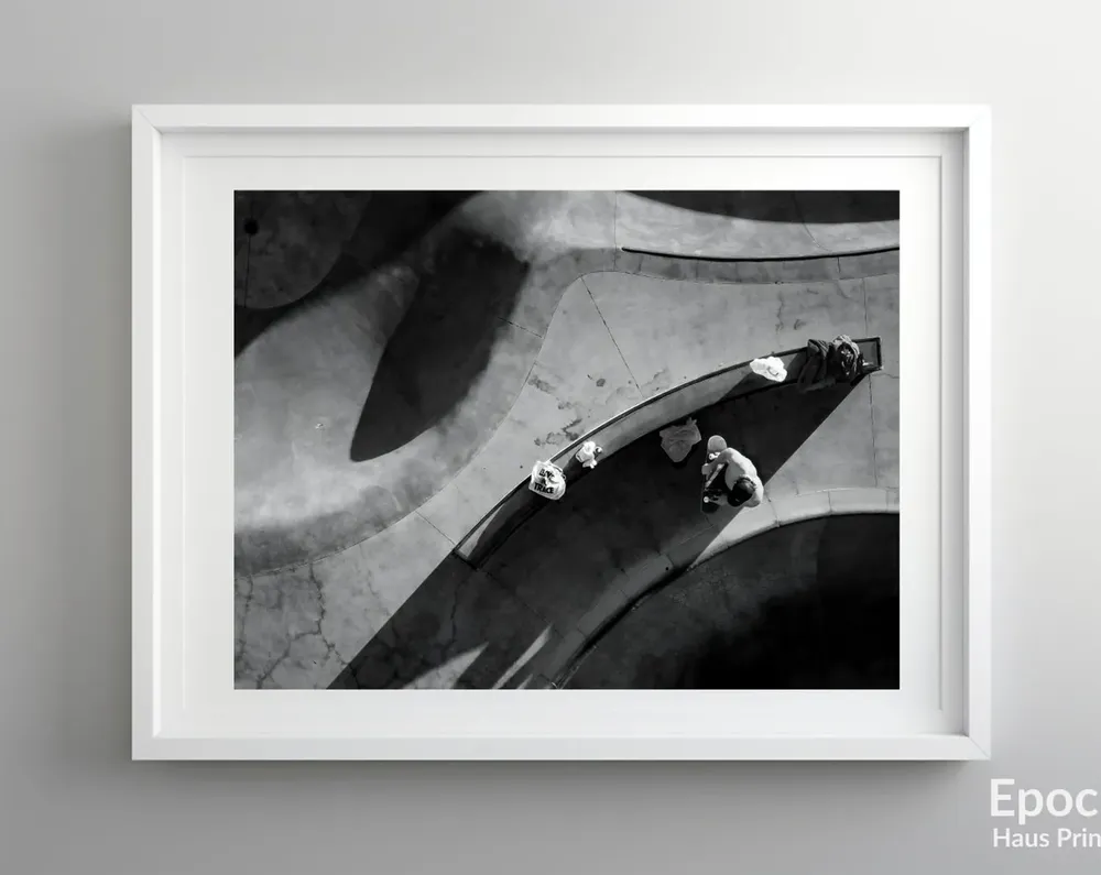 Venice Beach Skate Park Black And White Art Print