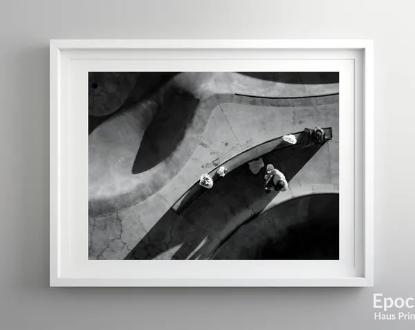 Venice Beach Skate Park Black And White Art Print