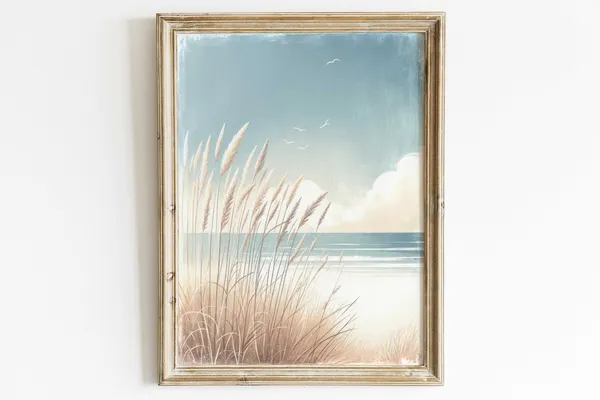 Ocean Painting Beach Art Print, Coastal Home Decor