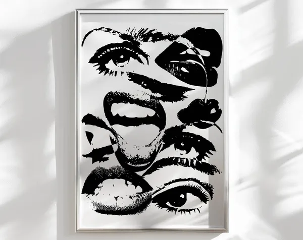 Black And White 70s Style Retro Poster Print