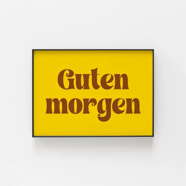 Guten Morgen Typography Art Print, German Phrase