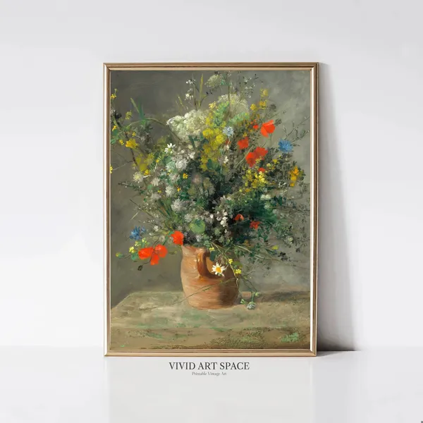 Renoir Flowers In A Vase Vintage Floral Art Print