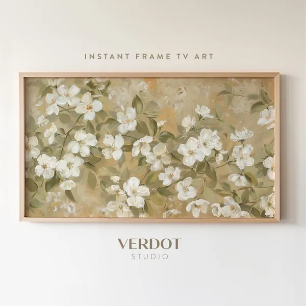 Neutral Vintage Flowers Art Print, Rustic Botanical