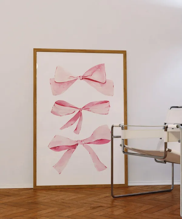 Bows Trendy Aesthetic Art Print for Dorm Decor