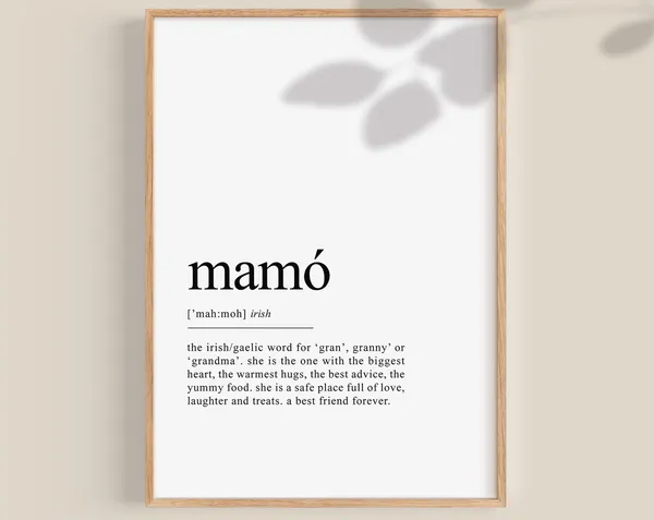 Irish Grandmother Travel Print, Mothers Day Gift