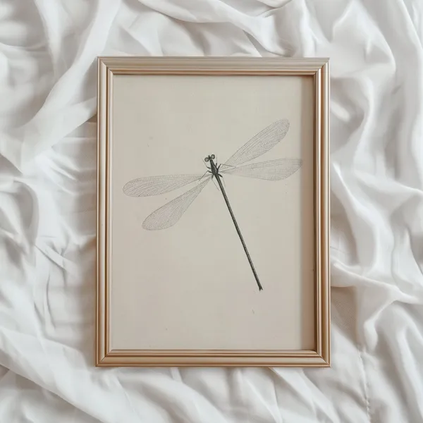 Dragonfly Vintage Insect Art Print, Rustic Farmhouse