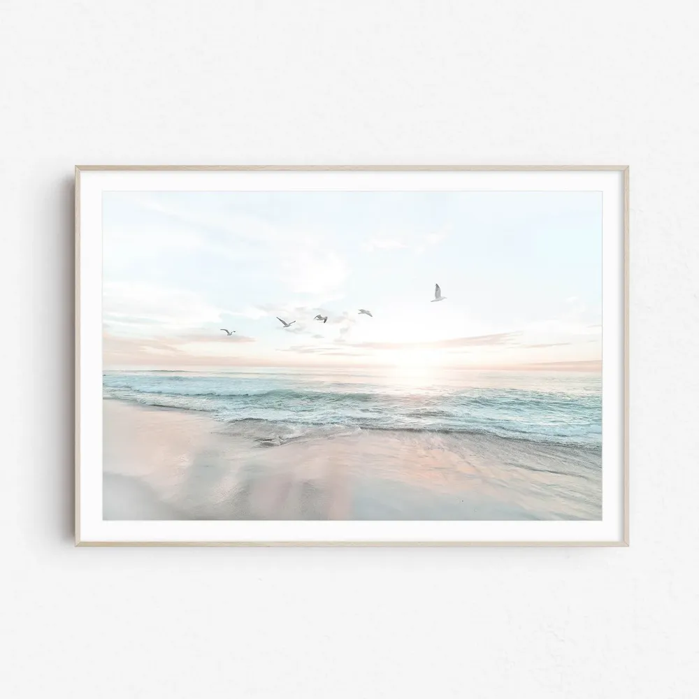 Pastel Ocean Coastal Wall Art Print
