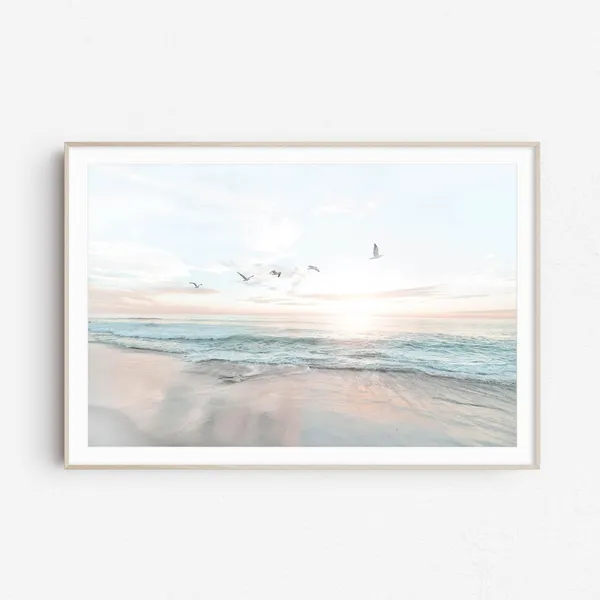 Pastel Ocean Coastal Wall Art Print