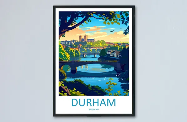 Durham Travel Poster, England City Art Print