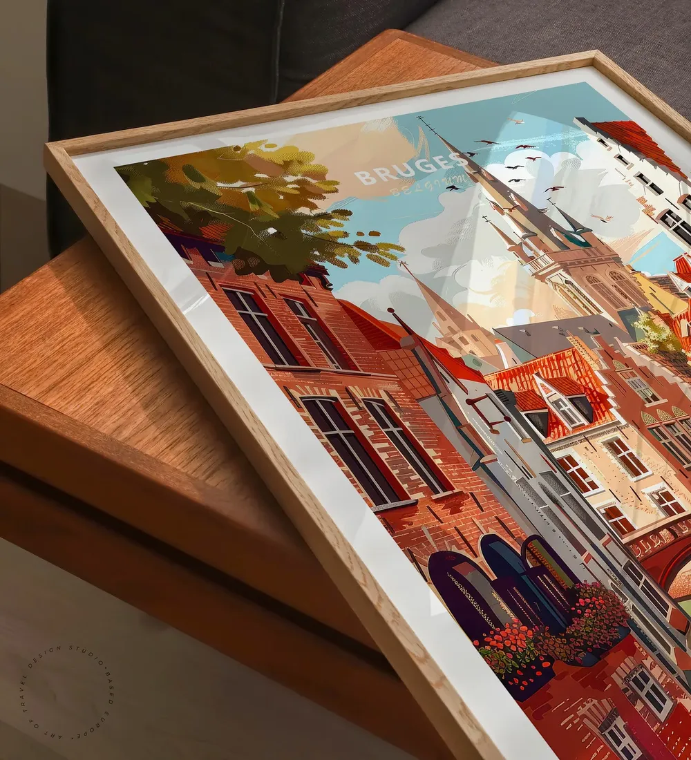 Bruges Travel Poster, Belgium Wall Art - Image 3