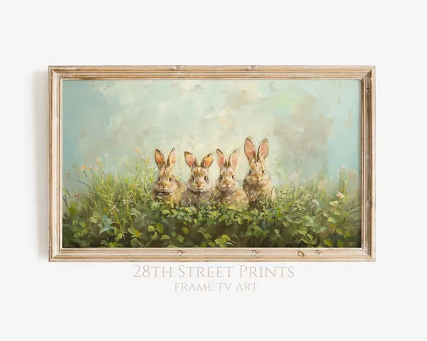 Easter Bunnies Spring Art Print