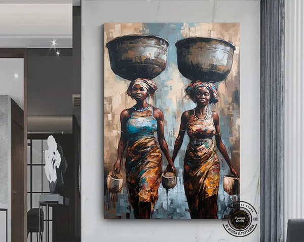 African Women Portrait Culture Art Print, Modern Home