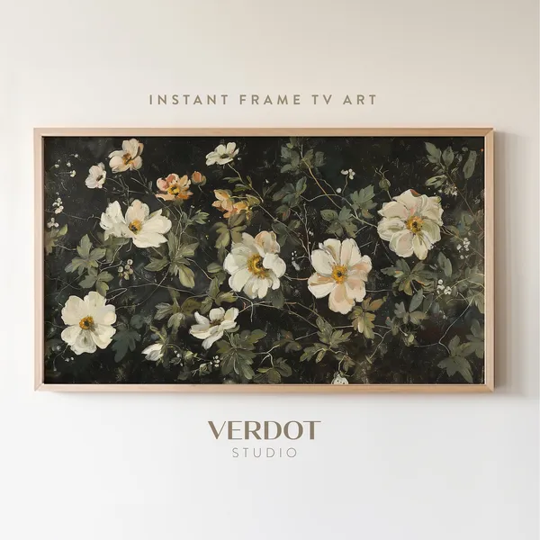 Victorian Flower Frame Art Print, Vintage Wildflowers