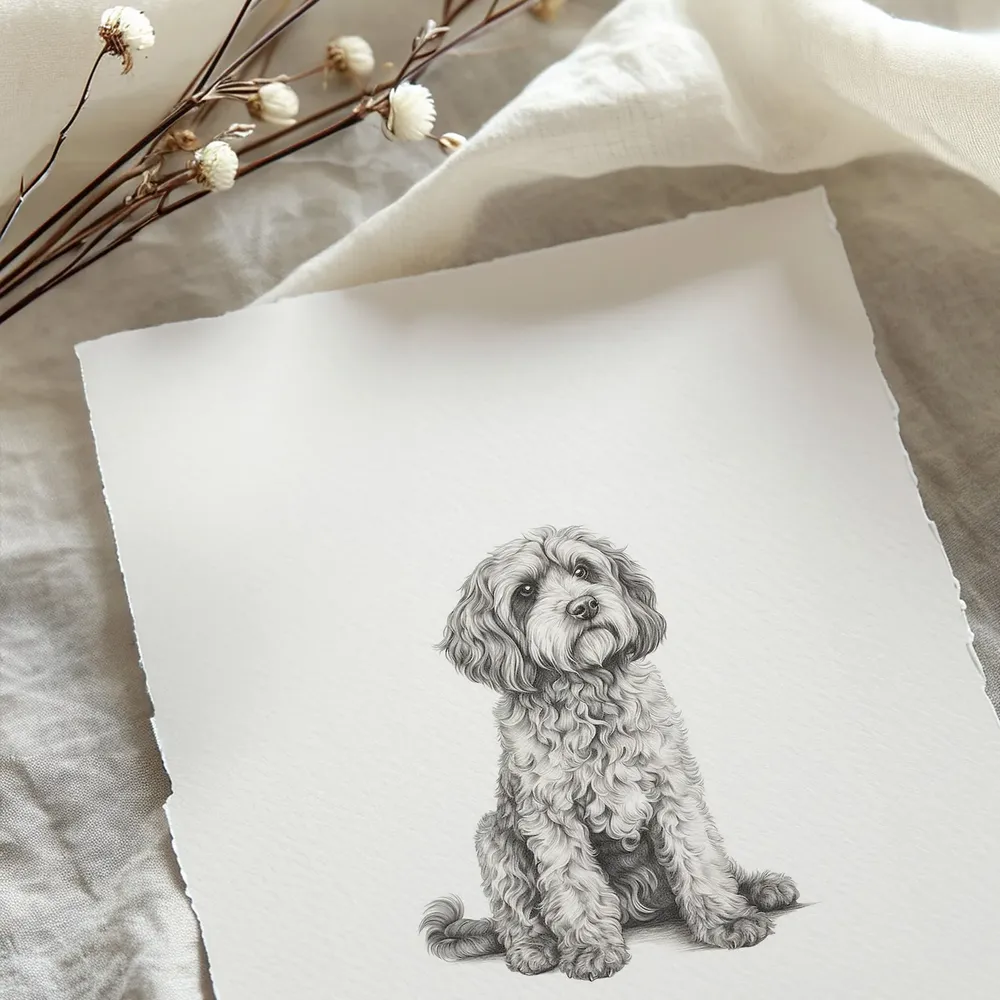 Cockapoo Print, Dog Sketch Art Print - Image 2
