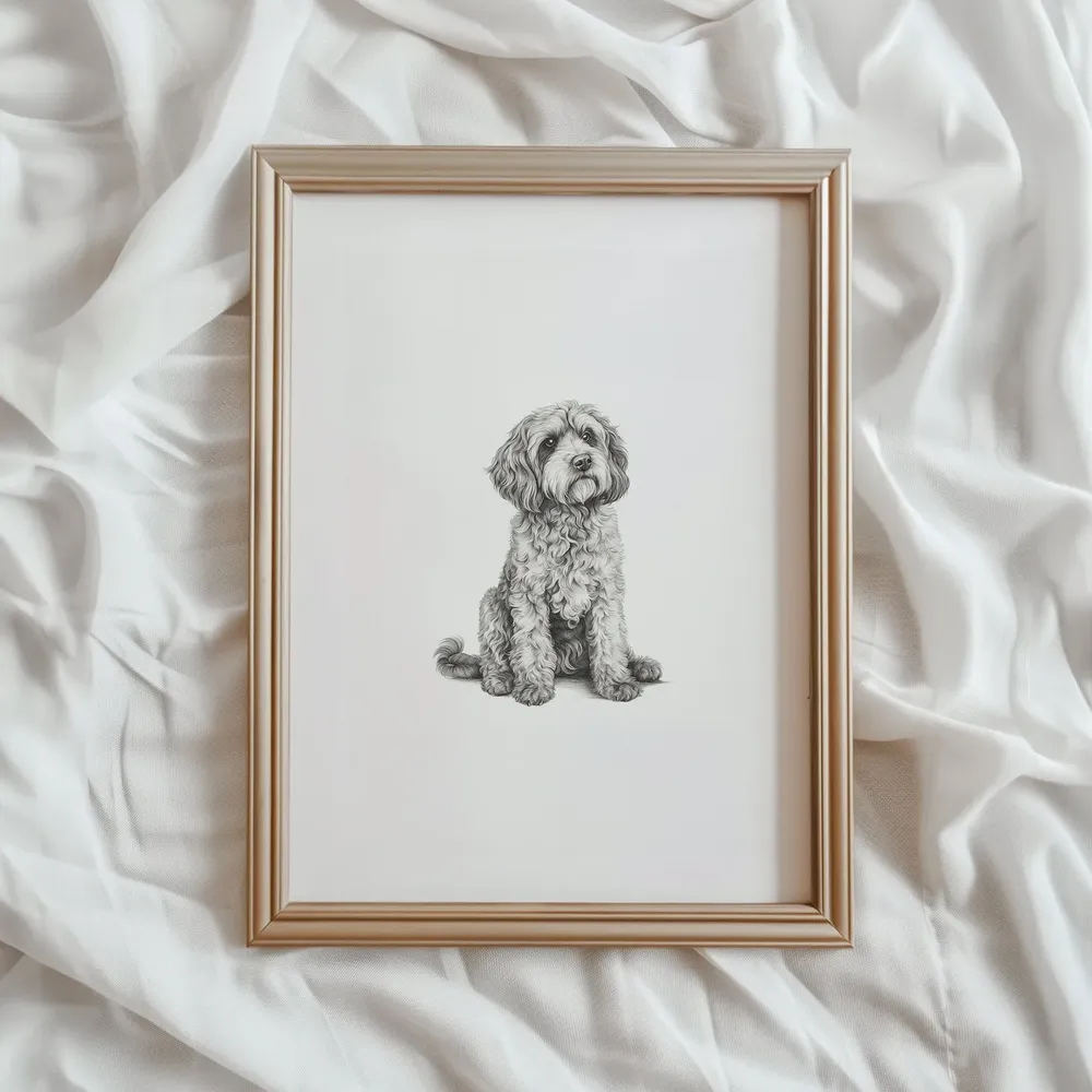 Cockapoo Print, Dog Sketch Art Print