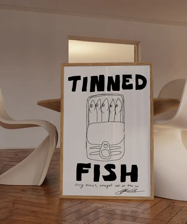 Tinned Fish Retro Kitchen Wall Art Print