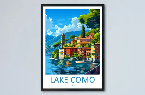 Lake Como Italy Travel Poster, Wall Art Print