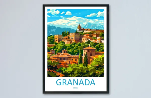 Granada Travel Print Gift For Art Lovers Poster