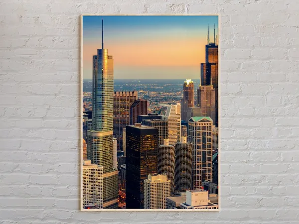 Chicago Real Photo Art Print, Illinois Travel Poster