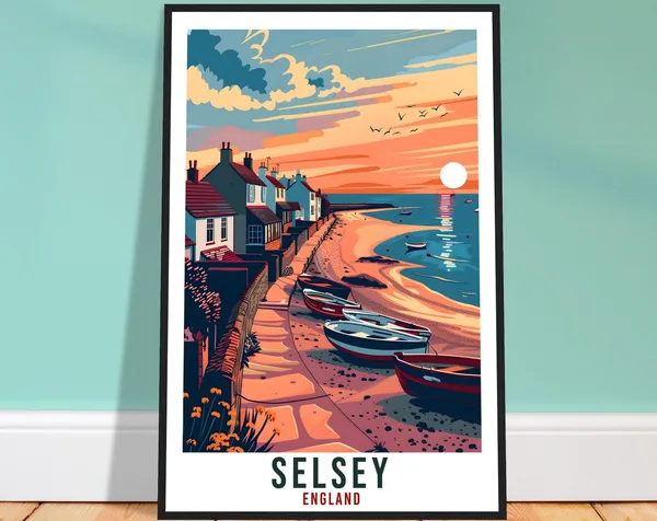 Selsey Travel Poster, England Wall Art Print