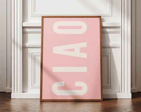 Ciao Italian Quote Poster, La Dolce Vita Maximalist