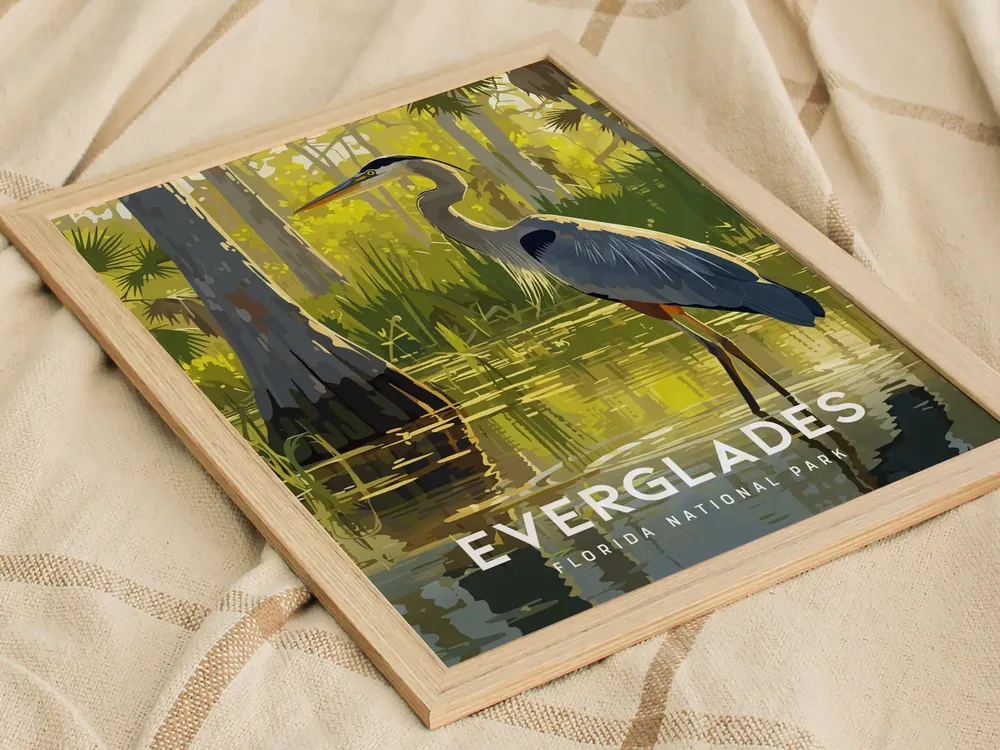 Great Blue Heron Everglades Art Print - Image 2