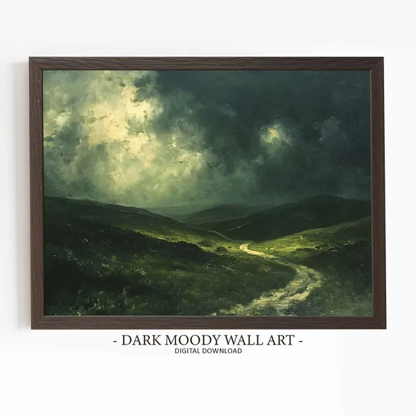 Irish Landscape Print, Dark Moody Rustic Ireland