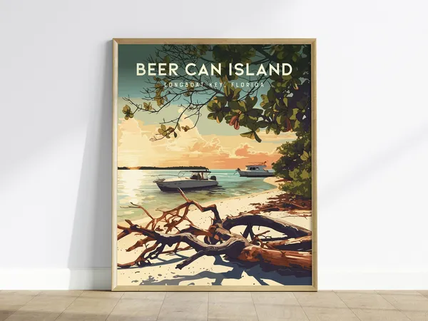 Beer Can Island Travel Poster, Longboat Key Florida