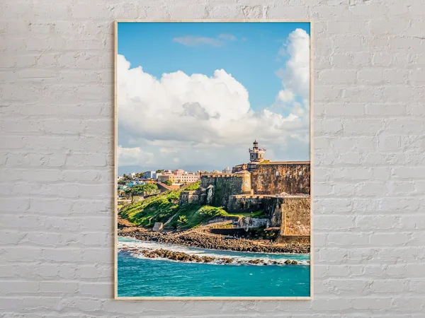 San Juan Puerto Rico Travel Poster, Real Photo