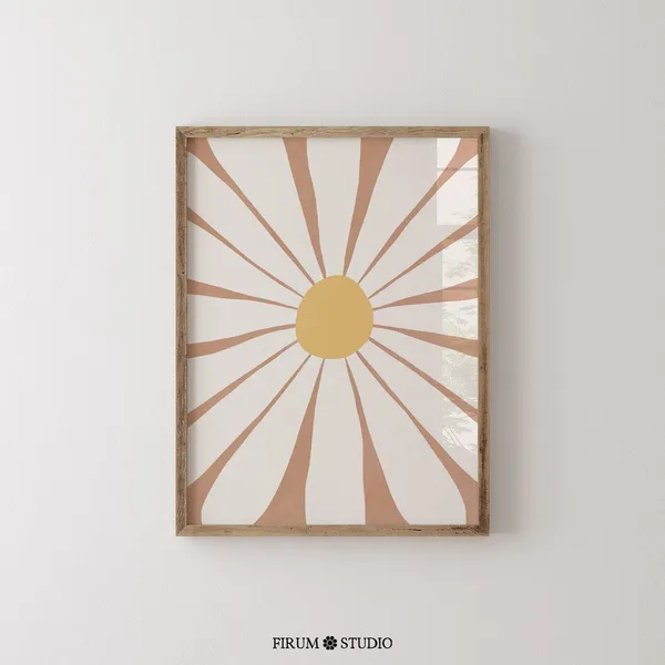 Daisy Neutral Botanical Floral Art Print