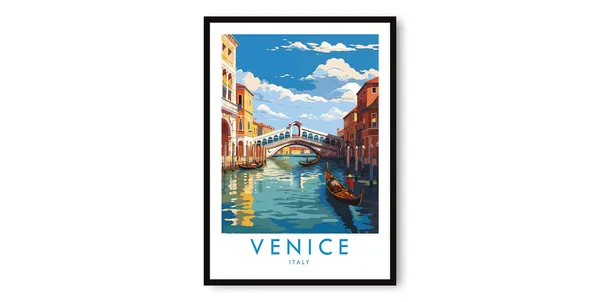 Venice Italy Travel Poster, Gicle Fine Art Print