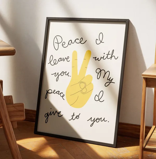 Peace I Leave With You John 14:27 Art Print, Minimal