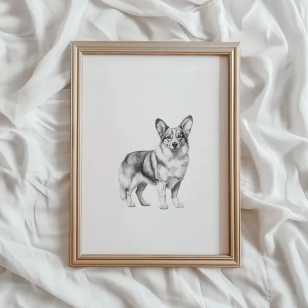 Corgi Print, Cute Dog Sketch Art Print