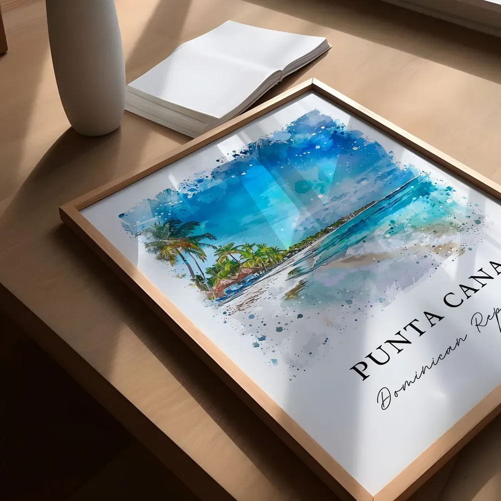 Punta Cana Watercolor Travel Poster, Housewarming Gift - Image 5