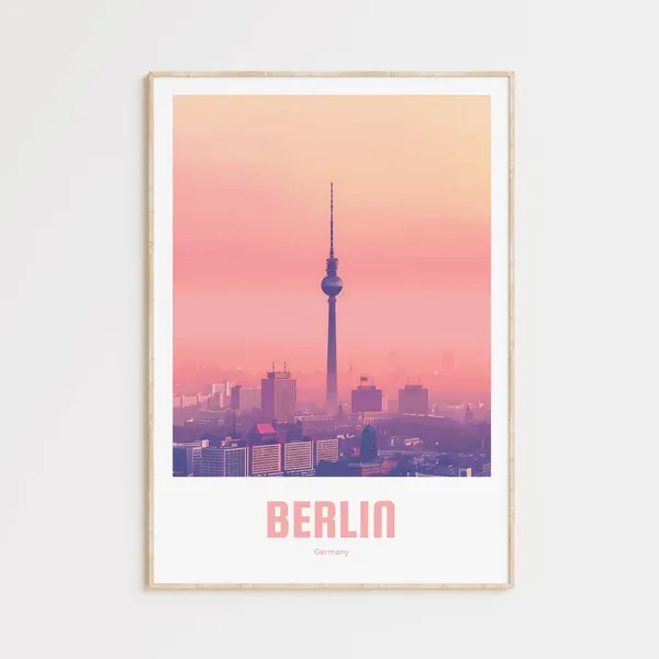 Berlin Vintage Travel Poster, Retro City Print
