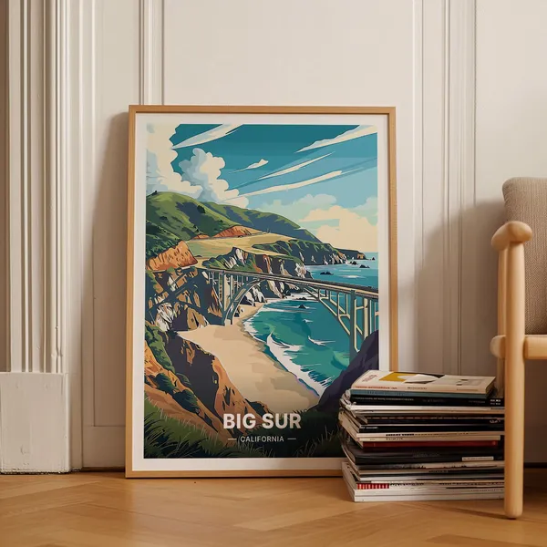 Big Sur California Scenic Travel Poster, Coastal Highway