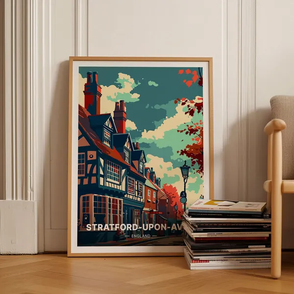 Stratford Upon Avon Travel Poster, British Landmark