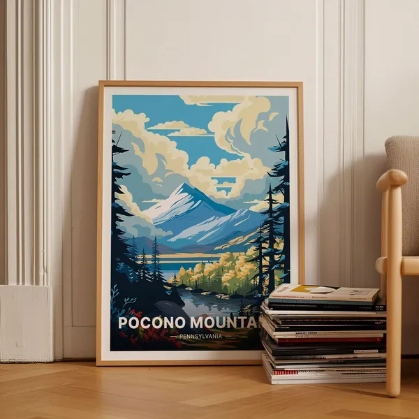 Pocono Mountains Pennsylvania Travel Poster Art Print