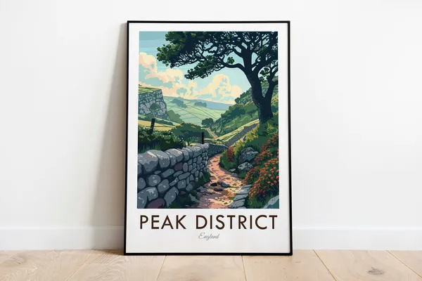 Peak District National Park Vintage Style Travel Poster